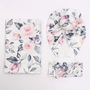 Roses - 3 Piece Swaddle Set