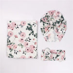 Load image into Gallery viewer, Flowers - 3 Piece Swaddle Set
